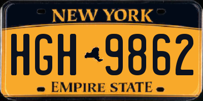 NY license plate HGH9862