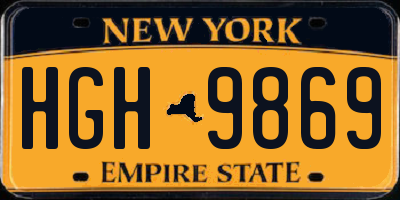 NY license plate HGH9869