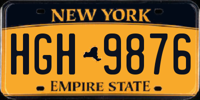 NY license plate HGH9876