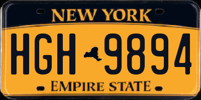 NY license plate HGH9894