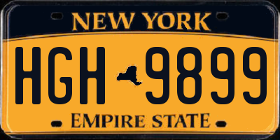 NY license plate HGH9899