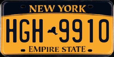 NY license plate HGH9910
