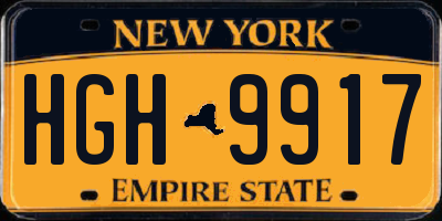 NY license plate HGH9917