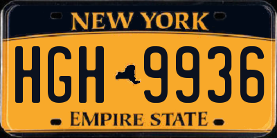 NY license plate HGH9936
