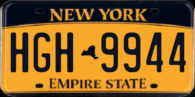 NY license plate HGH9944