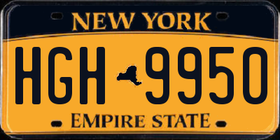 NY license plate HGH9950