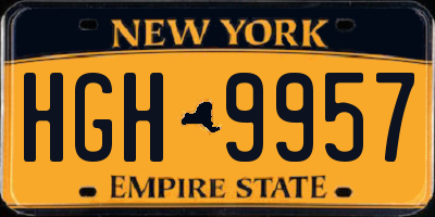 NY license plate HGH9957