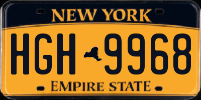 NY license plate HGH9968