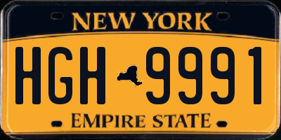 NY license plate HGH9991