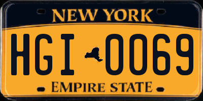 NY license plate HGI0069