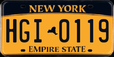 NY license plate HGI0119