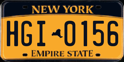 NY license plate HGI0156
