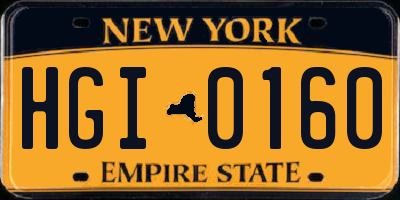 NY license plate HGI0160