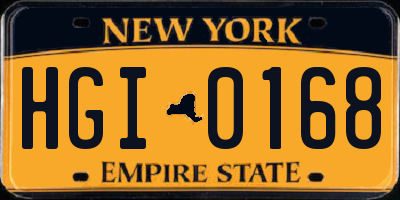 NY license plate HGI0168