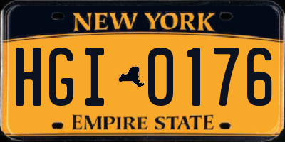 NY license plate HGI0176