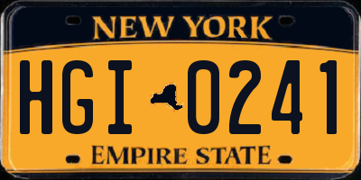 NY license plate HGI0241