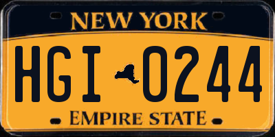 NY license plate HGI0244