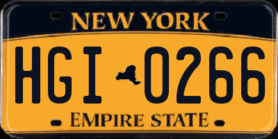 NY license plate HGI0266
