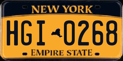 NY license plate HGI0268