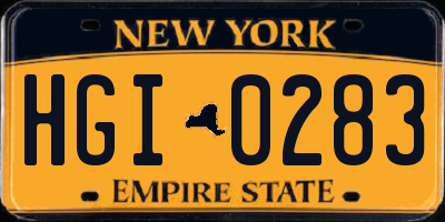 NY license plate HGI0283