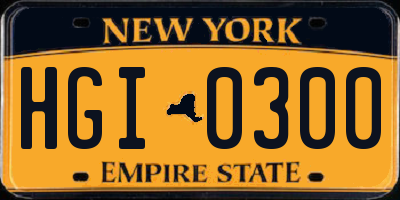 NY license plate HGI0300