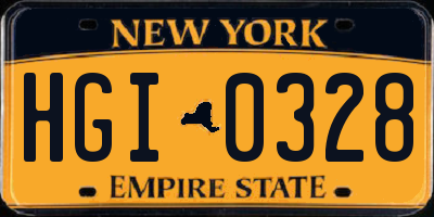 NY license plate HGI0328