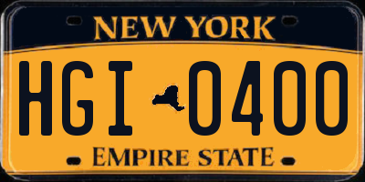 NY license plate HGI0400