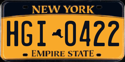 NY license plate HGI0422