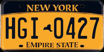 NY license plate HGI0427