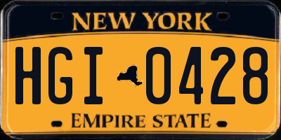 NY license plate HGI0428