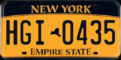 NY license plate HGI0435