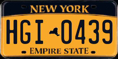 NY license plate HGI0439