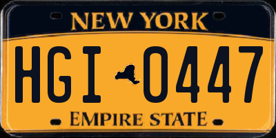 NY license plate HGI0447