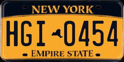 NY license plate HGI0454