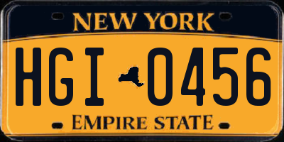 NY license plate HGI0456