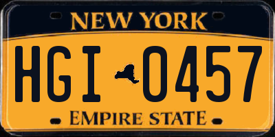 NY license plate HGI0457