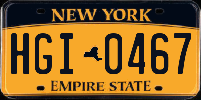NY license plate HGI0467