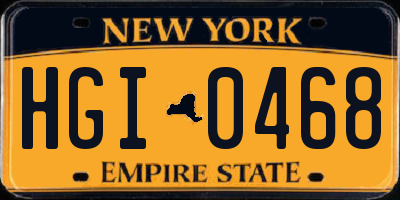 NY license plate HGI0468