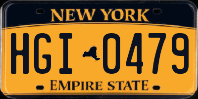 NY license plate HGI0479