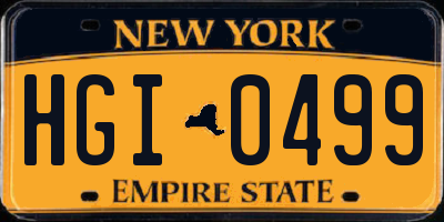 NY license plate HGI0499