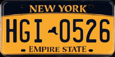 NY license plate HGI0526