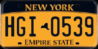 NY license plate HGI0539