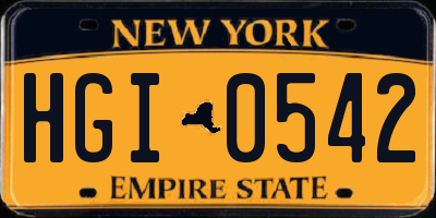NY license plate HGI0542