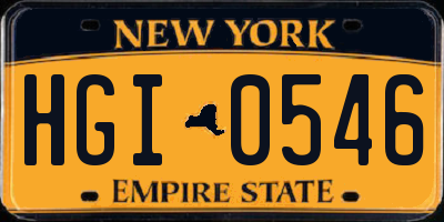 NY license plate HGI0546