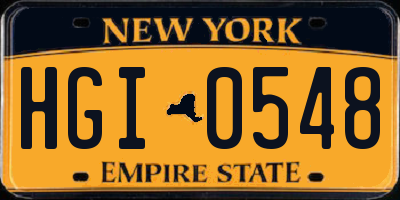 NY license plate HGI0548