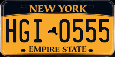 NY license plate HGI0555