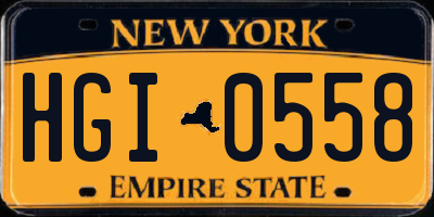 NY license plate HGI0558