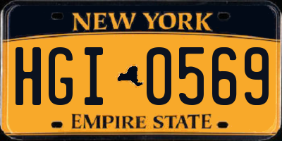 NY license plate HGI0569