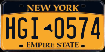 NY license plate HGI0574