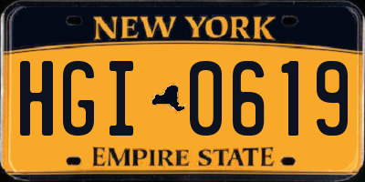 NY license plate HGI0619